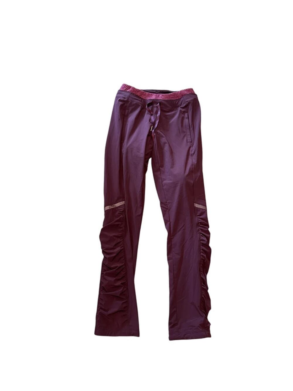 Rare Lululemon Keep It Up Pants Lined Ruched Reflective Plum Burgundy - Size 6